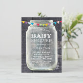 baby shower Rustic Barn Wood Mason Jar Kaart (Staand voorkant)
