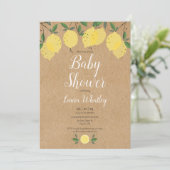 Baby shower Rustic Boho Lemons Kaart (Staand voorkant)