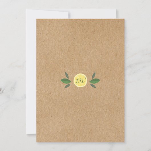 Baby shower Rustic Boho Lemons Kaart (Achterkant)