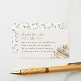 Baby Shower Rustic Botanical Books For Baby  Informatiekaartje