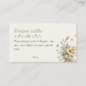 Baby Shower Rustic Botanical Diaper Raffle Informatiekaartje (Voorkant)