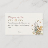 Baby Shower Rustic Botanical Diaper Raffle Informatiekaartje (Voorkant)