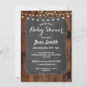 baby shower Rustic Chalk & Wood nodigt BBQ Party u Kaart (Voorkant)