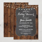baby shower Rustic Chalk & Wood nodigt BBQ Party u Kaart (Voorkant / Achterkant)