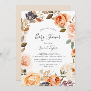 Baby shower Rustic Earth Florals Kaart