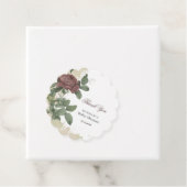 Baby Shower Rustic Florale Moderne Burgundy Gouden Bedankjes Labels (In situ)