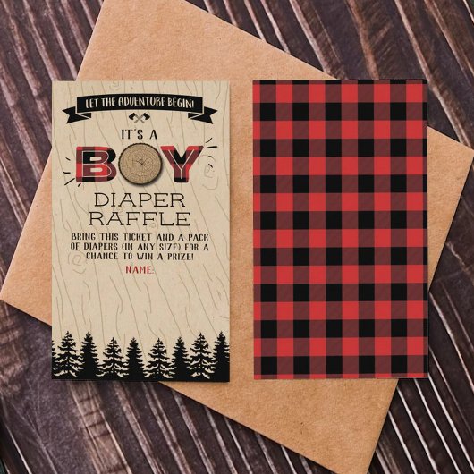 Baby shower "Rustic Forest Pset Lumberjack Boys" Informatiekaartje