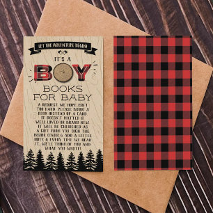 Baby shower "Rustic Forest Pset Lumberjack Boys" Informatiekaartje