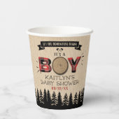 Baby shower "Rustic Forest Pset Lumberjack Boys" Papieren Bekers (Achterkant)