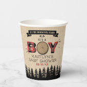 Baby shower "Rustic Forest Pset Lumberjack Boys" Papieren Bekers (Voorkant)