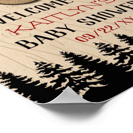 Baby shower "Rustic Forest Pset Lumberjack Boys" Poster (Hoek)