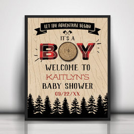 Baby shower "Rustic Forest Pset Lumberjack Boys" Poster