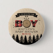 Baby shower "Rustic Forest Pset Lumberjack Boys" Ronde Button 5,7 Cm (Voorkant)