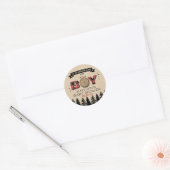 Baby shower "Rustic Forest Pset Lumberjack Boys" Ronde Sticker (Envelop)