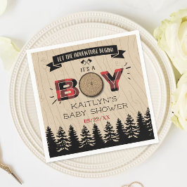 Baby shower "Rustic Forest Pset Lumberjack Boys" Servet