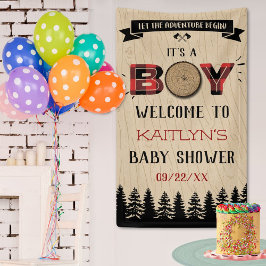 Baby shower "Rustic Forest Pset Lumberjack Boys" Spandoek