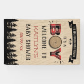 Baby shower "Rustic Forest Pset Lumberjack Boys" Spandoek (Horizontaal)