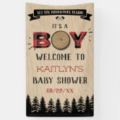 Baby shower "Rustic Forest Pset Lumberjack Boys" Spandoek (Verticaal)