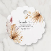 Baby shower Rustic Gedroogde Pampas Grass Bedankjes Labels (Achterkant)