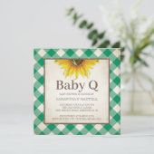 Baby shower Rustic Gingham Checker Kaart (Staand voorkant)