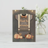 Baby shower Rustic Herfst Pumpkins Cute Bedankt (Staand voorkant)