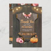 Baby shower Rustic Herfst Pumpkins Cute Bedankt (Voorkant / Achterkant)