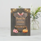 Baby shower Rustic Herfst Pumpkins Cute Bedankt (Staand voorkant)