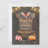 Baby shower Rustic Herfst Pumpkins Cute Bedankt (Voorkant)