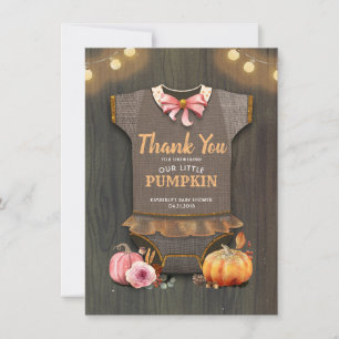 Baby shower Rustic Herfst Pumpkins Cute Bedankt