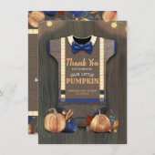 Baby shower Rustic Herfst Pumpkins Cute Bedankt (Voorkant / Achterkant)