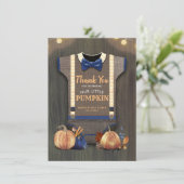 Baby shower Rustic Herfst Pumpkins Cute Bedankt (Staand voorkant)