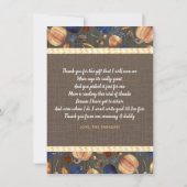 Baby shower Rustic Herfst Pumpkins Cute Bedankt (Achterkant)