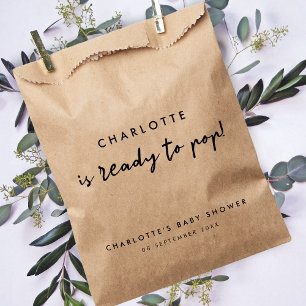 Baby Shower Rustic Kraft Ready to Pop Fun Bedankzakje