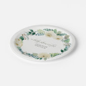 Baby shower Rustic Krans Alabaster Ivoor Rozen Papieren Bordje (Gekanteld)