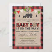 Baby shower Rustic Lumberjack Baby jongensdouche Kaart (Voorkant)