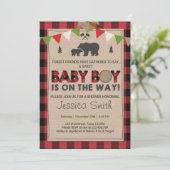 Baby shower Rustic Lumberjack Baby jongensdouche Kaart (Staand voorkant)