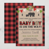 Baby shower Rustic Lumberjack Baby jongensdouche Kaart (Voorkant / Achterkant)