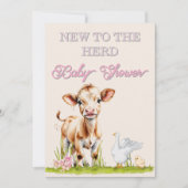 Baby shower Rustic Nieuw bij de Herd Schattigee Ui Kaart (Voorkant)
