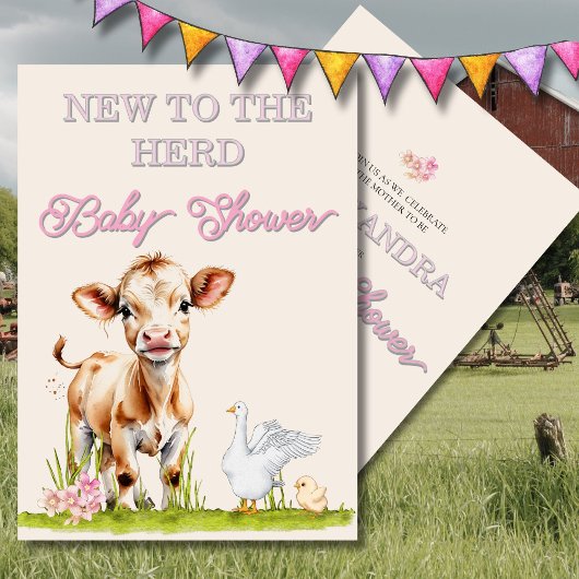 Baby shower Rustic Nieuw bij de Herd Schattigee Ui Kaart