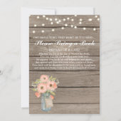 baby shower Rustic String Lights Babys Breath Girl Kaart (Achterkant)