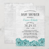 Baby shower Rustic Succulent Floral Barn Wood Kaart (Voorkant / Achterkant)