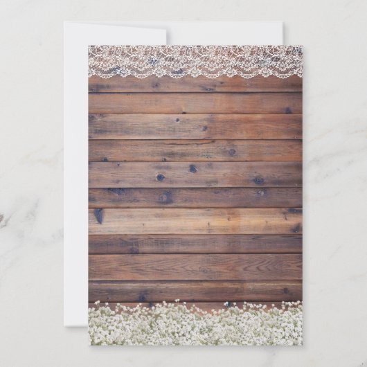 Baby shower "Rustic Sunflower Floral String Lights Kaart (Achterkant)