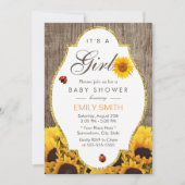 Baby shower Rustic Sunflower Ladybug Country Girl Kaart (Voorkant)