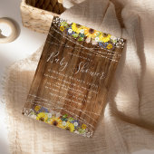 Baby shower Rustic Sunflower String Lights Kaart