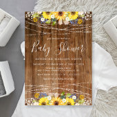 Baby shower Rustic Sunflower String Lights Kaart