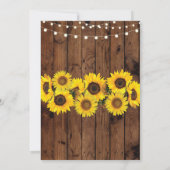 baby shower Rustic Sunflower Wood Party Invite Kaart (Achterkant)