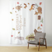 Baby shower Rustic Woodland Forest Cute Animals Ta Wandkleed (In situ)