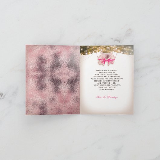 Baby shower rustiek dank u kleine prinses bedankkaart (Binnen)