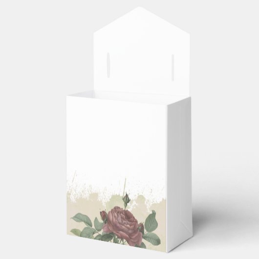 Baby shower Rustieke Bloemen Blush Bourgogne Geome Bedankdoosjes (Geopend)