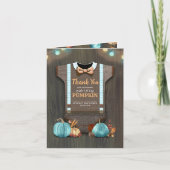 Baby shower Rustische Herfst Pumpkin Hartelijk dan Bedankkaart (Voorkant)